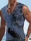 tanie męskie podkoszulki 3D-Męskie Kamizelka Top Koszulka bez rękawów dla mężczyzn Graficzny Zwierzę Lew W serek Odzież Druk 3D Sport Bieganie Bez rękawów Druk 3D Designerskie Codzienny Mięsień