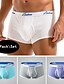 billige Komfortabelt herreundertøy-Herre 2 pakker Boxer Polyester Pustende Myk Fargeblokk Medium Midje Hvit Gul