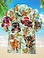 cheap Men&#039;s Printed Shirts-Men&#039;s Floral Animal Dog Shirt Summer Hawaiian Shirt Short Sleeve Shirt Turndown Tropical Fashion Hawaiian Casual Hawaiian Holiday Green S M L