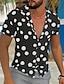 Χαμηλού Κόστους ανδρικό πουκάμισο με κουμπιά-Ανδρικά Πουκάμισο με κουμπιά Casual πουκάμισο Καλοκαιρινό πουκάμισο Λευκό Κοντομάνικο Πουά Απορρίπτω Δρόμος Διακοπές Κουμπί-Κάτω Ρούχα Μοντέρνα Χαλάρωση