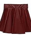 cheap Mini Skirt-Women&#039;s Skirt Swing Vegan Faux Leather Black Wine Blue Coffee Skirts Fashion Casual Daily S M L