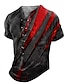 preiswerte Henley-T-Shirt für Herren-Herren T Shirt Tee Graphic Farbblock Kragen Bekleidung 3D-Druck Casual Täglich Kurzarm mit Schnürung Bedruckt Modisch Designer Vintage