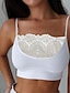cheap Bras-Women&#039;s Wireless Bras Sports Bras Fixed Straps 3/4 Cup Scoop Neck Breathable Lace Pure Color Pull-On Closure Date Casual Daily Cotton Sexy 1PC White Black / Bras &amp; Bralettes / 1 PC