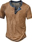cheap Men&#039;s Casual T-shirts-Men&#039;s Waffle Henley Shirt Henley Shirt Tee Top Plain V Neck Street Vacation Short Sleeves Clothing Apparel Fashion Designer Basic