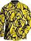 abordables Camisas de talla grande para hombre-Hombre Talla Grande Camisa Grande y alto Abstracto Cuello Vuelto Estampado Manga Larga Primavera verano Deportes Moda Ropa de calle Design Exterior Calle Tops
