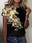 お買い得  レディースＴシャツ-女性用 Tシャツ フラワー 祝日 週末 プリント カスタムプリント 半袖 ベーシック ラウンドネック