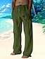 cheap Men&#039;s Cotton Linen Pants-Men&#039;s Streetwear Hawaiian Designer Coconut Tree Graphic Prints Trousers Summer Pants Beach Pants 3D Print Drawstring Elastic Waist Straight Leg Mid Waist Casual Daily Holiday Spring &amp; Summer Regular