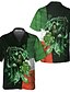 cheap Hawaiian Shirts-Men&#039;s Shirt Summer Hawaiian Shirt Skull Graphic Prints Saint Patrick Day St. Patrick&#039;s Day Clover Turndown Black / Green Army Green Orange Green Casual Hawaiian Short Sleeve Button-Down Print