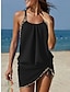 cheap Swimdresses-Women&#039;s Swimwear Swimdresses Swimsuit Ruched Leopard Plain High Neck Beach Wear Basic Bathing Suits