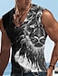 お買い得  メンズ 3D タンクトップ-男性用 ベストトップ 男性用ノースリーブTシャツ グラフィック 動物 ライオン Ｖネック 衣類 3Dプリント スポーツ ランニング ノースリーブ 3Dプリント デザイナー カジュアル 筋