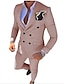 Недорогие Костюмы-Серебристые, белые, розовые мужские костюмы для выпускного вечера, свадебные костюмы, клетчатый костюм из 2 предметов, стандартный крой, двубортный, с шестью пуговицами, 2024