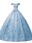 tanie Suknie na uroczystość quinceañera-suknia balowa sukienka na imprezę quinceanera sukienka księżniczka sukienka wydajność quinceanera długość podłogi bez rękawów odsłonięte ramiona poliester z kryształkami aplikacje 2024