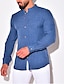 preiswerte Baumwoll-Leinenhemd-Herren Sommerhemd Strandhemd Weiß Blau Khaki Langarm Glatt Ständer Frühling Sommer Casual Täglich Bekleidung