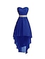 cheap Homecoming Dresses-A-Line Homecoming Party Dress Tiered Dress Strapless High Low Dress Asymmetrical Sleeveless Chiffon With Ruched 2024