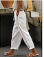 cheap Casual Pants-Women&#039;s Pants Trousers Faux Linen Dark Grey Camel White Fashion Casual Daily Side Pockets Ankle-Length Comfort Plain S M L XL 2XL