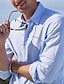 economico Camicie di lino-Per uomo camicia di lino Maglietta informale Camicia estiva Camicia da spiaggia Bianco Rosa Blu Manica lunga Liscio Bavero Primavera estate Hawaiano Per eventi Abbigliamento Di base