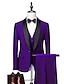 billige Tuxedo dresser-rosa kongeblå himmelblå herrefest bryllup prom smoking 3-delt sjalkrage ensfarget standard passform enkeltspent enknapps 2024