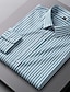 Χαμηλού Κόστους Ανδρικά πουκάμισα-Ανδρικά Επίσημο Πουκάμισο Μαύρο Θαλασσί Πράσινο του τριφυλλιού Μακρυμάνικο Ριγέ Απορρίπτω Άνοιξη &amp; Χειμώνας Γάμου Γραφείο / Καριέρα Ρούχα