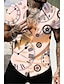 billiga hawaiianska lapelskjortor för män-Herr Skjorta Grafiska tryck Klocka Nedvikt Ljusgul Vit Purpur Orange Grön Gata Ledigt Kort ärm Mönster Button-Down Kläder Vintage Sport Mode Streetwear