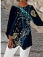 preiswerte Blusen und Hemden für Damen-Damen Hemd Bluse Graphic Abstrakt Casual Bedruckt Asymmetrisch Rosa Langarm Basic Brautkleider schlicht Rundhalsausschnitt Frühling Herbst