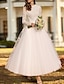 abordables Robes de Mariée-réception robes de mariée simples robes de mariée une ligne chérie sans bretelles longueur cheville robes de mariée en dentelle avec plis couleur unie 2024