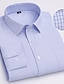 billiga Businessskjortor för män-Herr Skjorta Ljusblå Blå Himmelsblå Långärmad Rutig Nedvikt Vår &amp; Höst Bröllop Kontor / Karriär Kläder