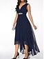 cheap Wedding Guest Dresses-A-Line Wedding Guest Dresses High Low Dress Wedding Party Asymmetrical Sleeveless V Neck Chiffon with Ruched 2023
