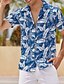 cheap Men&#039;s Casual Shirts-Men&#039;s Summer Hawaiian Shirt Light Pink Black Light Green Red Royal Blue Short Sleeves Floral Plants Turndown Outdoor Street Button-Down Clothing Apparel Cotton Fashion Casual Soft Breathable