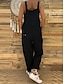 cheap Casual Jumpsuits-Women&#039;s Overall Bib Utility Pocket Solid Color Square Neck Streetwear Daily Vacation Regular Fit Sleeveless Black Wine Blue S M L Summer Fall Cowboy