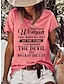 olcso Női pólók-Női Póló Szöveg Napi Hétvége Nyomtatott Fekete Rövid ujjú Alap Vicces Kerek