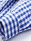 baratos camisa de botão masculina-Homens Camisa Social camisa de botão Camisa casual Café Claro Preto Rosa Vermelho Azul Manga Longa Xadrez Lapela Rua Férias Imprimir Roupa Moda Lazer Havaiana