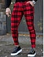 cheap Chinos-Men&#039;s Trousers Chinos Chino Pants Plaid Dress Pants Pocket Plaid Comfort Breathable Outdoor Daily Going out Cotton Blend Fashion Streetwear White Red