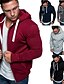 cheap Basic Hoodie Sweatshirts-Men&#039;s Hoodie Jacket Full Zip Hoodie Sweat Jacket Black Red Navy Blue Light Grey Dark Gray Hooded Solid Color Zipper Front Pocket Fitness Cotton Fleece Cool Thin fleece Essential Winter Spring &amp;  Fall