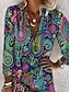 cheap Print Dresses-Women&#039;s Paisley Print V Neck Midi Dress Bohemia Daily Summer Spring