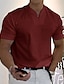 cheap Men&#039;s Casual T-shirts-Men&#039;s T shirt Tee Tee Top Plain V Neck Vacation Going out Short Sleeve Button Front Pocket Clothing Apparel Fashion Designer Basic