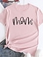 cheap Tees &amp; T Shirts-Women&#039;s T shirt Tee Grass Green White Yellow Print Letter Daily Holiday Short Sleeve Round Neck Basic Regular Painting S