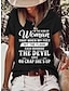 voordelige Dames T-shirts-Dames T-shirt Tekst Dagelijks Weekend Afdrukken Zwart Korte mouw Basic Grappig Ronde hals