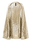 cheap Sequin Dresses-Women&#039;s Gold Christmas Dress Sequin Dress Party Dress Mini Dress Silver Black Long Sleeve Plain Sequins Spring Fall Winter Crew Neck Elegant Party Winter Dress 2023 S M L XL XXL
