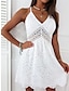 cheap Plain Dresses-Women&#039;s White Dress Plain Backless Strap Mini Dress Daily Date Sleeveless Summer Spring