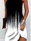 cheap Print Dresses-Women&#039;s Color Block Print Halter Neck Mini Dress Sexy Daily Date Sleeveless Summer Spring
