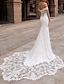 cheap Wedding Dresses-Beach Open Back Wedding Dresses Mermaid / Trumpet Off Shoulder Cap Sleeve Chapel Train Lace Bridal Gowns With Beading Lace Insert 2023