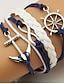 preiswerte Armbänder &amp; Armreifen-Lederarmbänder Geflochten Mode Gewebe Modisch Kuschelig Leder Armband Schmuck Blau Für Täglich Festtage