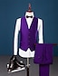 ieftine Costume de tuxedo-roz albastru regal albastru cer costume de bal pentru bărbați smoking de bal nuntă guler șal 3 piese culoare uni potrivire standard la un singur piept cu un singur buton 2024