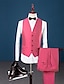 billige Tuxedo dragter-pink kongeblå himmelblå til mænd galladragter bryllup smoking 3-delt sjalkrave ensfarvet standard pasform enkeltradet en-knap 2024