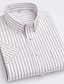 cheap Men&#039;s Dress Shirts-Men&#039;s Shirt Dress Shirt Oxford Shirt Light Blue White Blue Short Sleeve Striped Turndown Spring &amp;  Fall Wedding Office &amp; Career Clothing Apparel Print