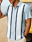 levne Pánské bowlingové košile-Pánské Košile Bowlingová košile Košile na knoflíky Letní košile Košile pro volný čas Černá Vodní modrá Krátké rukávy Proužky Klopa ulice Dovolená Tisk Oblečení Módní 50. léta Pro volný čas Havajské