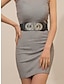 abordables Cinturones de mujer-Mujer Cinturón Hebra Negro Cinturón de Cintura Uso Diario Cita Color puro