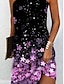 olcso Mintás ruhák-Női Pamut Virágos Nyomtatott Kötőfék nyaka Mini ruha Szexi Napi Randi Ujjatlan Nyár Tavasz