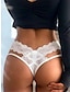 abordables Lingerie sexy-Lingerie Sexy Culottes Lit Saint Valentin Femme Dentelle Respirable Mode chaud Eté Printemps Couleur monochrome