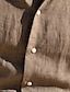 abordables Camisa de lino y algodón-Hombre camisa de lino Abotonar la camisa Camisa de verano Camisa casual Camisa de playa Blanco Rosa Marrón Manga Larga Plano Diseño Primavera verano Casual Diario Ropa